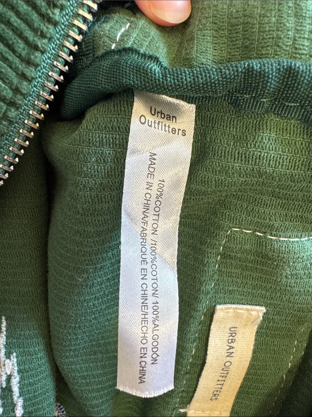 Urban Outfitters Green Corduroy small embroidered backpack 100% Cotton - Picture 13 of 15